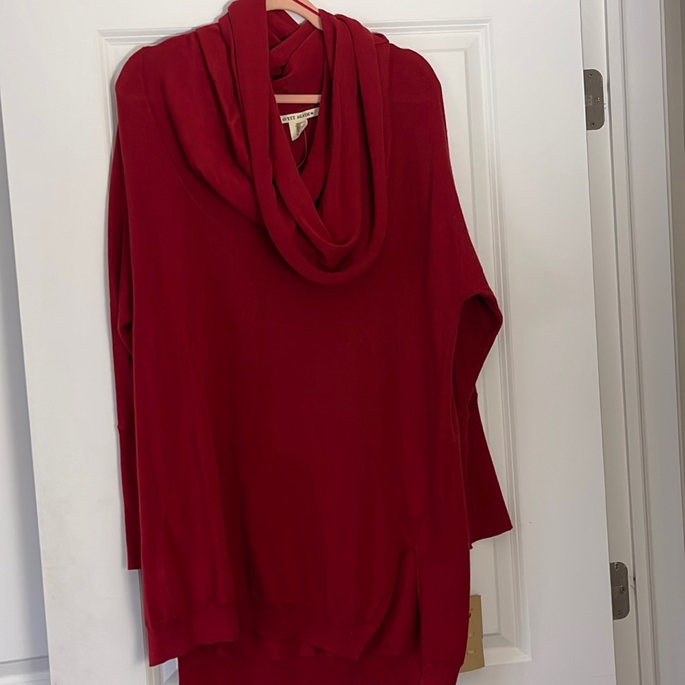 Red sweater, flowy size large slits on side